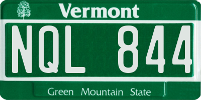 VT license plate NQL844