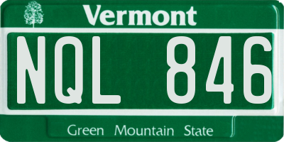 VT license plate NQL846