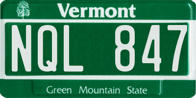 VT license plate NQL847