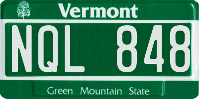 VT license plate NQL848