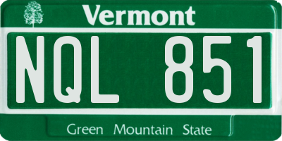 VT license plate NQL851
