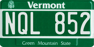 VT license plate NQL852