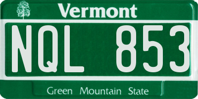 VT license plate NQL853