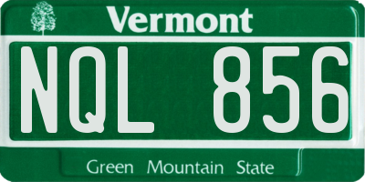 VT license plate NQL856