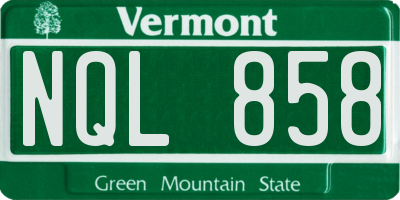 VT license plate NQL858