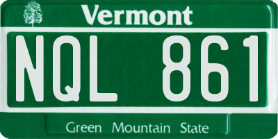 VT license plate NQL861