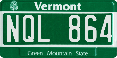 VT license plate NQL864