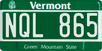 VT license plate NQL865