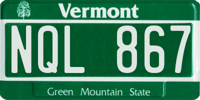 VT license plate NQL867