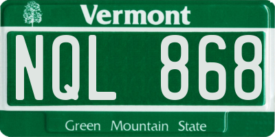 VT license plate NQL868