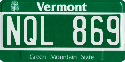 VT license plate NQL869