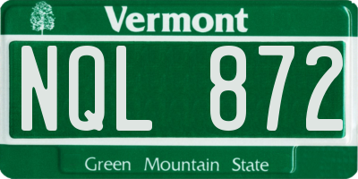 VT license plate NQL872