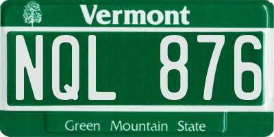 VT license plate NQL876