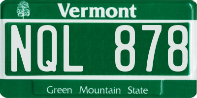 VT license plate NQL878