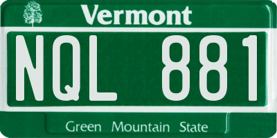 VT license plate NQL881