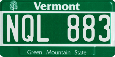 VT license plate NQL883