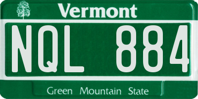 VT license plate NQL884