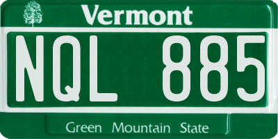 VT license plate NQL885