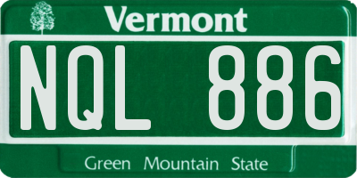 VT license plate NQL886