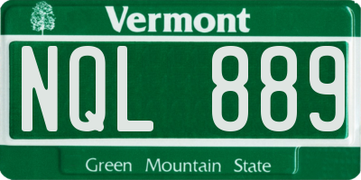 VT license plate NQL889