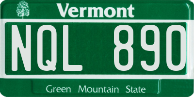 VT license plate NQL890