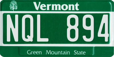 VT license plate NQL894