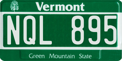 VT license plate NQL895