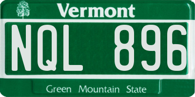 VT license plate NQL896