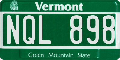 VT license plate NQL898