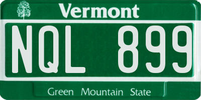 VT license plate NQL899