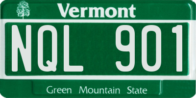 VT license plate NQL901