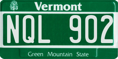 VT license plate NQL902