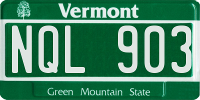 VT license plate NQL903