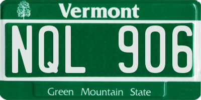 VT license plate NQL906