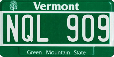 VT license plate NQL909