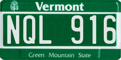 VT license plate NQL916