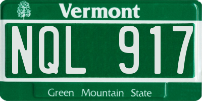 VT license plate NQL917