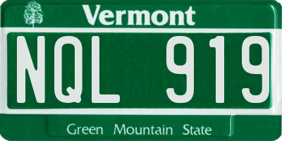 VT license plate NQL919