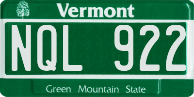 VT license plate NQL922
