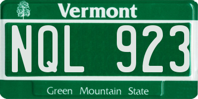 VT license plate NQL923