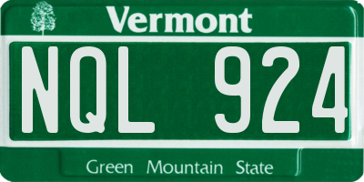 VT license plate NQL924