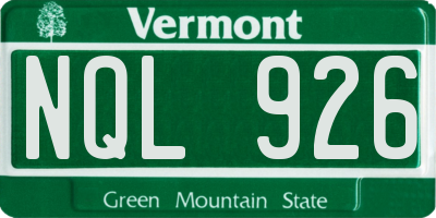 VT license plate NQL926