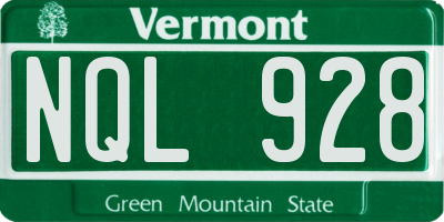 VT license plate NQL928