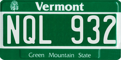 VT license plate NQL932