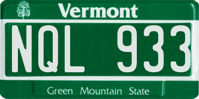 VT license plate NQL933