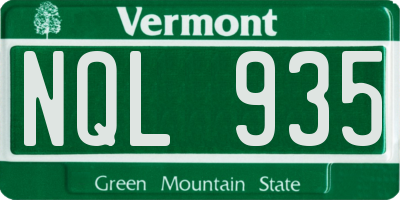 VT license plate NQL935