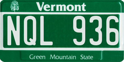VT license plate NQL936