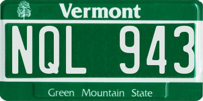 VT license plate NQL943