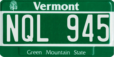 VT license plate NQL945