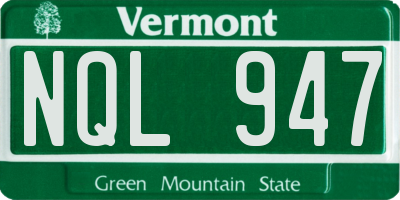 VT license plate NQL947